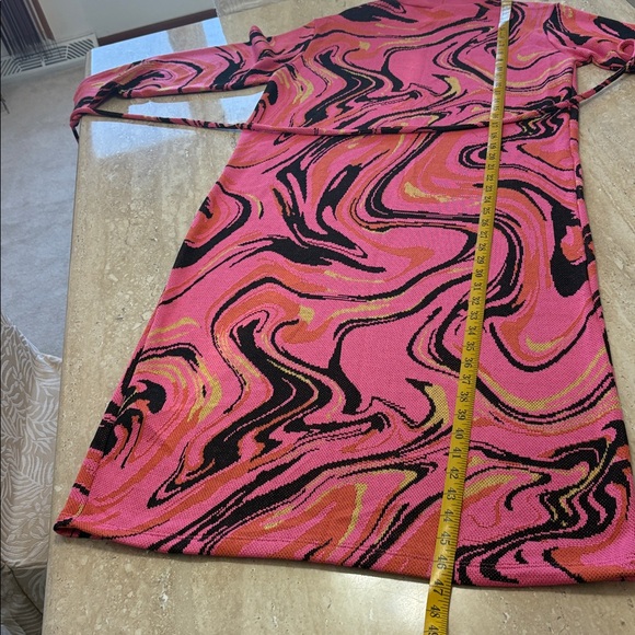 NWT Beautiful Zara Turtleneck pink, orange, black & lime green sweater dress. - Picture 8 of 11